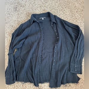 Urban outfitters linen flannel top